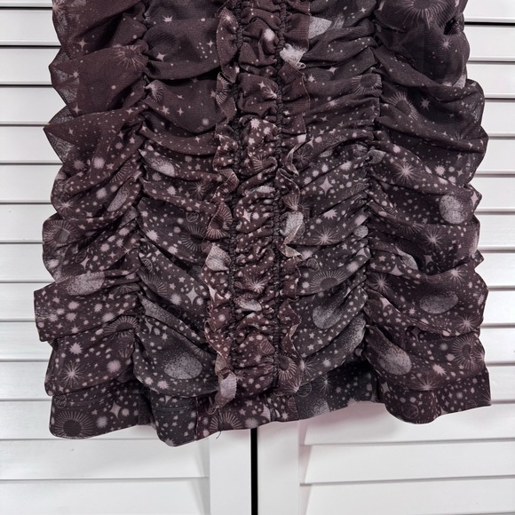 Urban Outfitters Tegan Mesh Bodycon Brown Slip Mini Dress Stretchy Size Large - Picture 7 of 9
